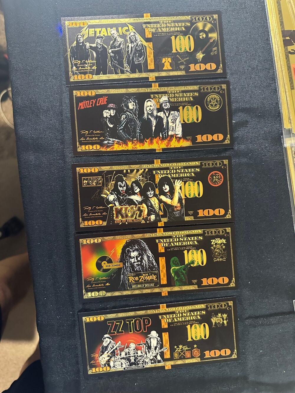 Classic Rock & Metal 5 Piece Novelty Note Set Metallica Mötley Crüe KISS zombie